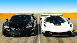 Koenigsegg Jesko v Bugatti Chiron Super Sport: DRAG RACE