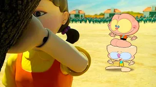 MONGO E DRONGO FUGIRAM DA BATATINHA FRITA 1, 2, 3 NO ROUND 6! *Squid Game* (Mongo e Drongo)