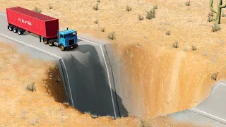 USA Road in Cars vs Giant Pit in BeamNG.Drive #10