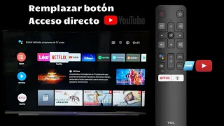 Acceso rapido YouTube en control televisión AndroidTV