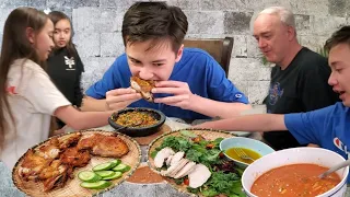 Menu Makan Malam.Masak Resep AYAM GORENG Kampung, Sambal JAHE,IKAN Kukus,Sop Tomat 🍅. Favorit semua.