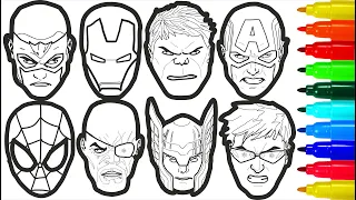 Avengers Faces Coloring Pages