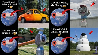 😱 TOP 4 Strange Giant Things Sculptures  On Google Earth 🌍!