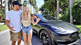 SURPRISING GIRLFRIEND WITH HER DREAM TESLA!