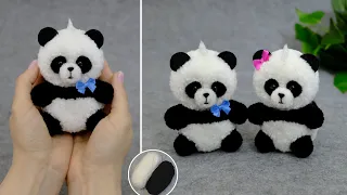 I Love Pandas Very Much😍I Made Myself A Panda Out Of Pom-Poms🐼How To Make The Perfect Pom-Pom