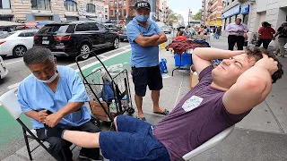 FUERTE masaje callejero chino arregla mi tobillo roto