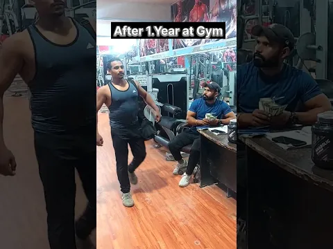 1st day Vs After 1years at Gym😱 #gym #gymlife #gymlover #funny #shorts #trending #fitness #masti