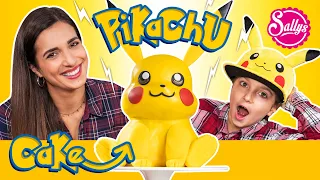 Pikachu Motivtorte 💛 Ela's Pokémon Geburtstagstorte (Schokokuchen mit weißer Ganache)