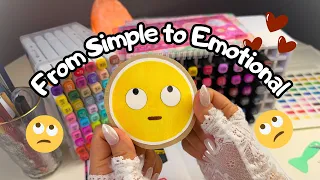Turning a Simple Sticker into Emotional Art 🎨✨ | Relaxing Drawing Process
