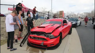 MUSTANG CRASHES AT MY CAR MEET! ( Totaled )