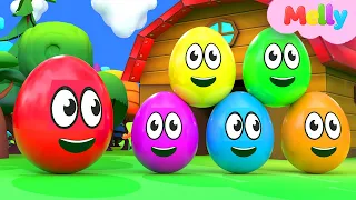 Aprenda Cores e Números | Ovos Coloridos na Fazenda | Melly em Português – Canções Infantis Músicas