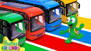 Pea Pea Wants to Hitch a Ride on the Four Colors School Buses - Pea Pea is Late for School