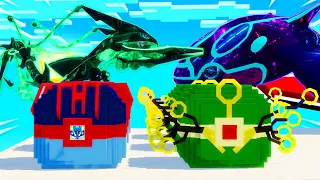 CUỘC CHIẾN LUCKY BLOCK RAYQUAZA VS LUCKY BLOCK KYOGRE NOOB CHƠI CHIẾN THUẬT ĐÌNH CHIẾN VỚI ONE