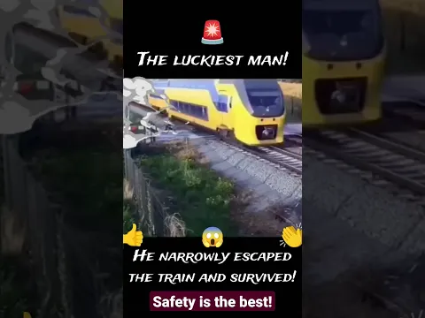 The bicycle man🚴 who narrowly escaped the train🚨 and survived luckily!👏 #shorts #safety #information