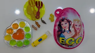 Let,s open a barbie surprise egg | satisfying sounds | jelly | toys | kitchen set | animals | light