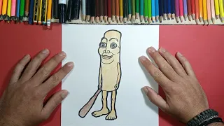 Como dibujar a tung tung tung sahur 😂😃 paso a paso | How to draw tung tung tung sahur 😂😃