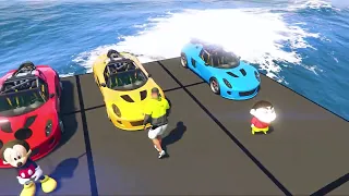 SHINCHAN AND FRANKLIN TRIED THE AMAZING ROCKET CAR PARKOUR CHALLENGE GTA 5 !