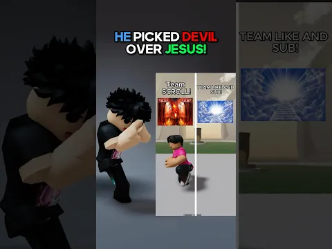 He picked the DEVIL over JESUS.. 💔 #shorts #roblox