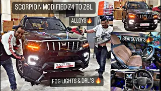 SCORPIO N Z4 MODIFIED TO Z8L✅ SCORPIO N HEADLIGHTS AND FOG LIGHTS✅ SCORPIO N MODIFIED ✅