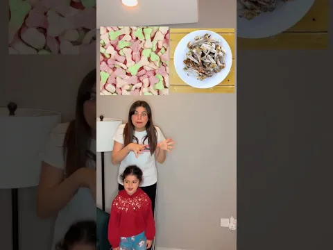 اكل الجيلاتين ضد الاكل الحقيقي مع بنتي ! 😄 #shorts