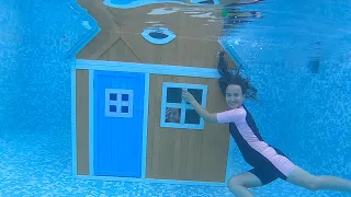 Mene apane lakade ke ghar ko pool mein phenk diya!!!  Mere premee ke lie sharaarat