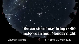 ‘Meteor storm’ may bring 1,000 meteors an hour Monday night