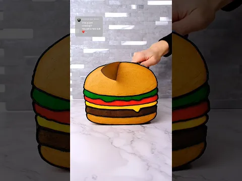 Cartoon hamburger 🍔 mini cake! What should I make next #cakedecorating #cakemaking