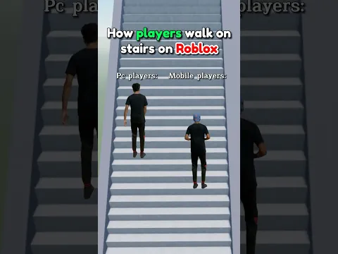 How PC and mobile players walk on stairs on Roblox: