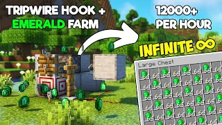 Super Easy AUTOMATIC Tripwire Hook & Emerald Farm for Minecraft 26+