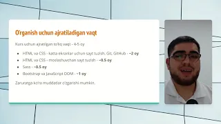 003. Kursda o'rgatiladigan texnologiyalar - Frontend dasturlash asoslari