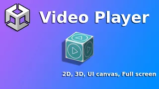 Play Video In Unity (2D, 3D, UI canvas, Full screen)