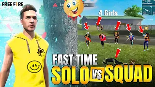 4 Girls vs Me: Intense Solo vs Squad Challenge!" Free Fire