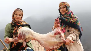 Cooking Whole Lamb on Fireplace in a Peaceful Foggy Village ♧ Rural Life Vlog