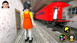 Playing As Squid Game vs Train Escape in Granny House | 3D Animation Story