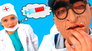 Grandpa is afraid to go to the dentist