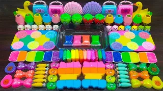 Rainbow foam ! Mixing random things into homemade slime ! Satisfying slime videos !!!
