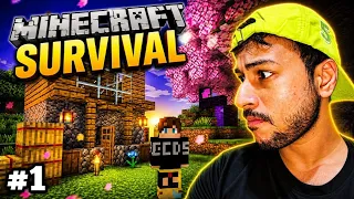 I START MY 🔥 CRAZY SURVIVAL SERIES IN MINECRAFT PE | Minecraft PE Survival Series EP.1 (Hindi)