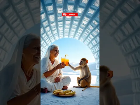 Grandma and the monkey built a snow house 🧊🐒 their hopes were destroyed 😭 #ai #grandmother #house