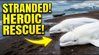 Heroic fishermen rescue family of five beluga whales stranded in Kamchatka's Tigilsky district