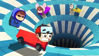 NÃO CAIA NO BURACO DA MORTE no GTA 5 😱😂 BATALHA DE CAMINHÕES com JEREDY, BUNNY E LUA99