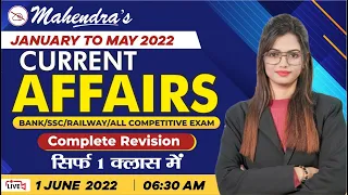 Last 5 Months Current Affairs 2022 | January to May 2022 | By Priya Mahendras