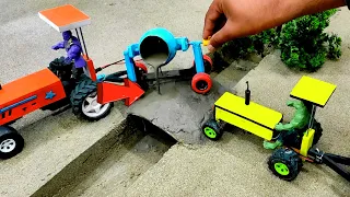 Diy tractor mini bridge Construction |tractor with mixer machine |science project| @KING-Farming