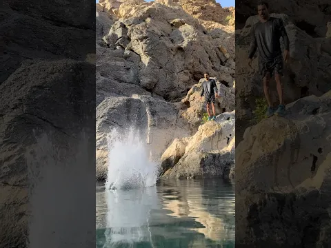 وادي الخبيل قريات 😁👌🏼 #adventures #sports  #flip #parkour #tricking#idHe laughed#ideas