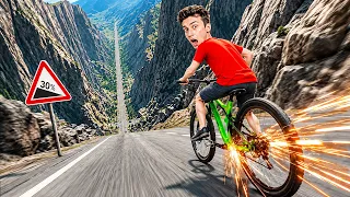 ТОРМОЗА ОТКАЗАЛИ! 200 КМ/Ч на ВЕЛОСИПЕДЕ НА СПУСКЕ! (BeamNG.drive)