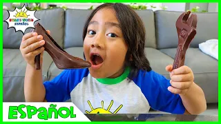 Desafío de chocolate de Ryan con Edible Candy vs Real