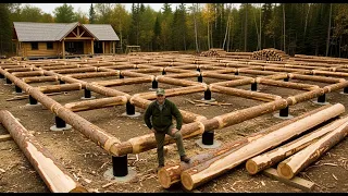This man built a massive log cabin in the forest with his own hands in just one year! @bjornbrenton