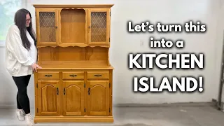 I Turned a $100 China Hutch into a Custom Kitchen Island!