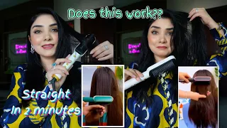 Tiktok viral Hair Straightener Comb Review & Demo || Nishoo Khan