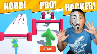NOOB vs PRO vs HACKER en Blob Runner 3D Gameplay | Juegos Karim Juega