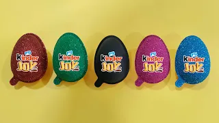 Multi Colored Glitter Kinder Joy Surprise Eggs / ASMR Satisfying video / A Lot of Candy